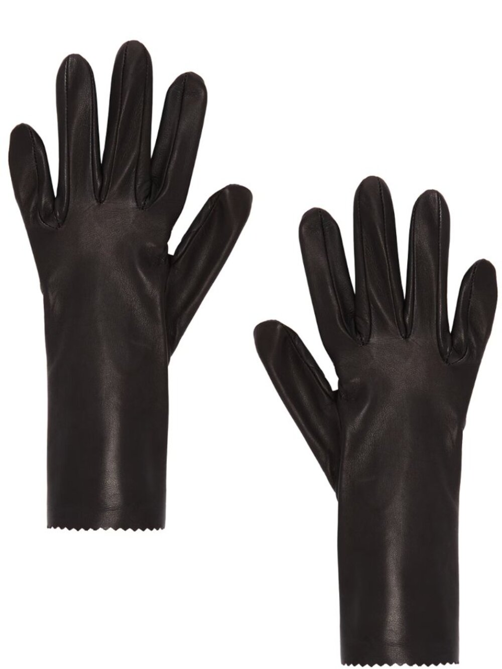 NEW MANOKHI Short Leather Gloves in Brown 7